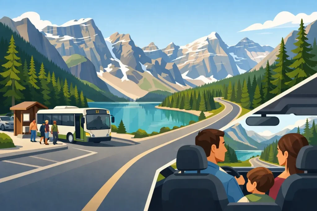 Moraine Lake Bus Versus Driving: The Real Choice